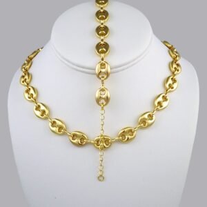 Gargantilla & Pulsera / Choker W/ Bracelet/ 14K Real Color/ Plain// SET389