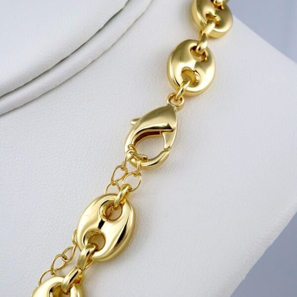 Gargantilla & Pulsera / Choker W/ Bracelet/ 14K Real Color/ Plain// SET389 - Image 3