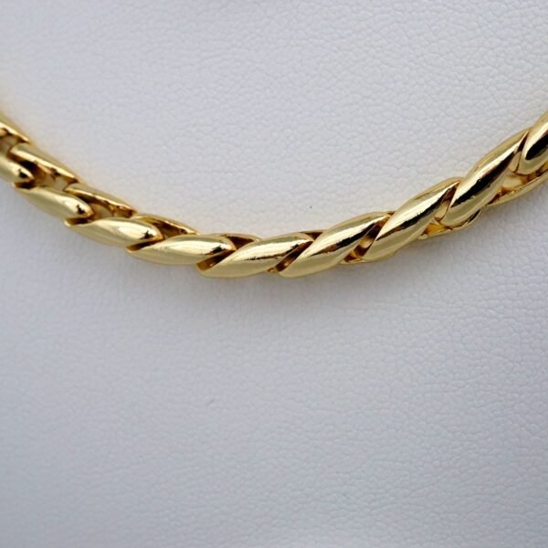 Gargantilla & Pulsera / Choker W/ Bracelet/ 14K Real Color/ Plain/ 6mm x 45cm// SET390 - Image 2