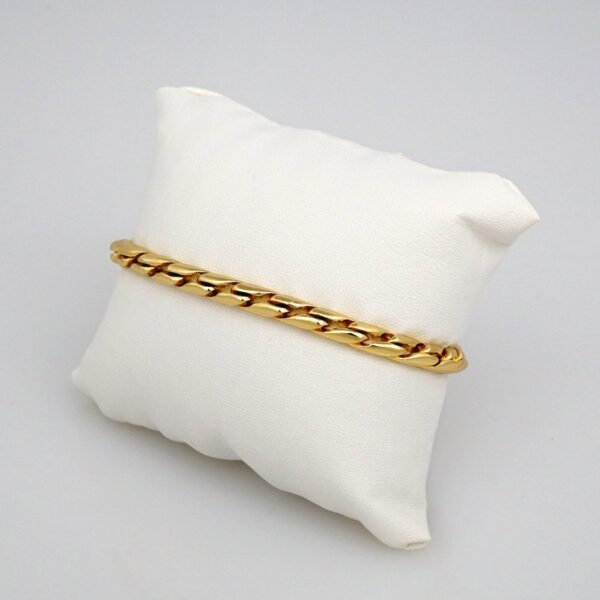 Gargantilla & Pulsera / Choker W/ Bracelet/ 14K Real Color/ Plain/ 6mm x 45cm// SET390 - Image 3