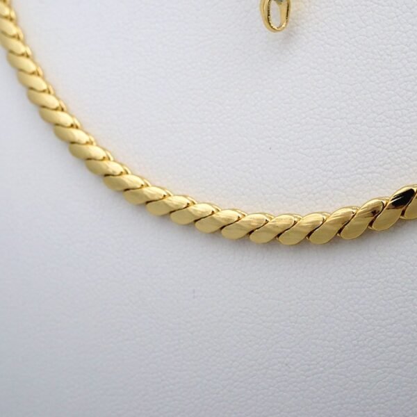 Gargantilla & Pulsera / Choker W/ Bracelet/  14K Real Color/  Plain/  6mm x 45cm// SET391 - Image 2
