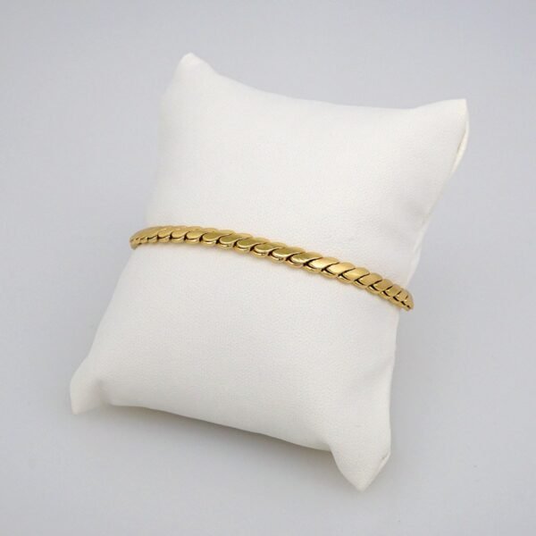 Gargantilla & Pulsera / Choker W/ Bracelet/  14K Real Color/  Plain/  6mm x 45cm// SET391 - Image 3