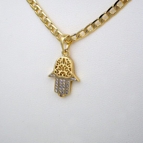 Cadenas & Colgantes & Earrings/ Chain W/Pendants /14K Real Color/Zircon Stone/ 3mmx45cm// SET400 - Image 3