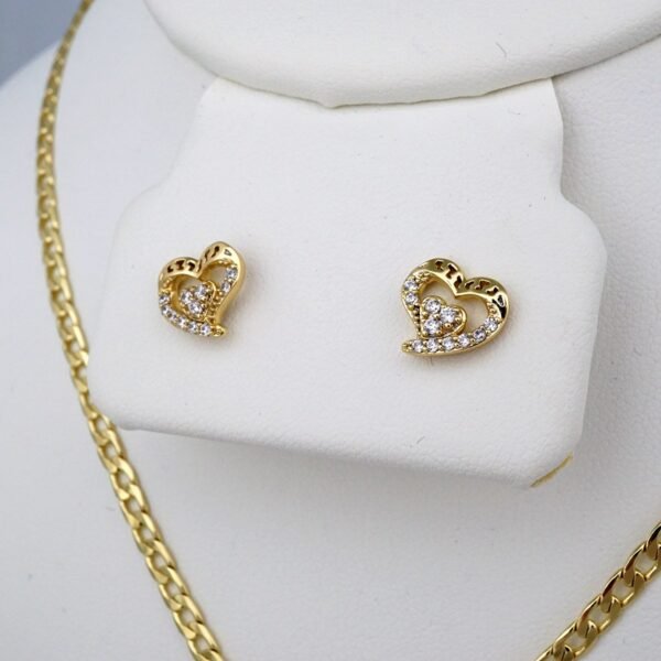 Cadenas & Colgantes & Earrings/ Chain W/Pendants /  14K Real Color/  Zircon Stone/  3mmx45cm// SET401 - Image 2