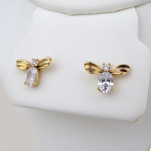Cadenas  & Earrings/ Chain W/Pendants /14K Real Color/Zircon Stone/ 3mm x 45cm// SET405 - Image 2