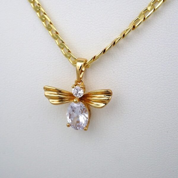 Cadenas  & Earrings/ Chain W/Pendants /14K Real Color/Zircon Stone/ 3mm x 45cm// SET405 - Image 3
