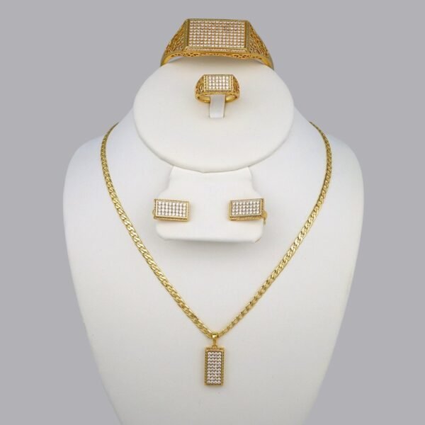 Cadenas & Colgantes & Earrings & Bracelets/ Chain W/Pendants /14K Real Color/Zircon Stone// SET406