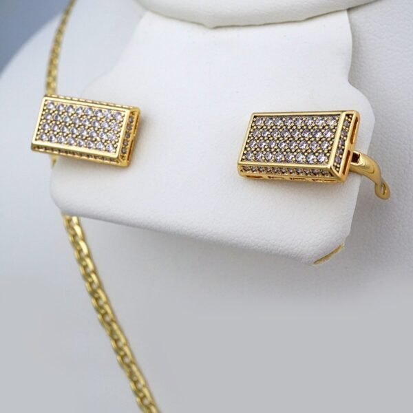 Cadenas & Colgantes & Earrings & Bracelets/ Chain W/Pendants /14K Real Color/Zircon Stone// SET406 - Image 2
