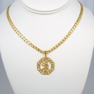 Cadenas & Colgantes/ Chain Men/Pendants/  14K Real Color/  Plain/  6mm x60cm/  Zodiac Sign// SET414