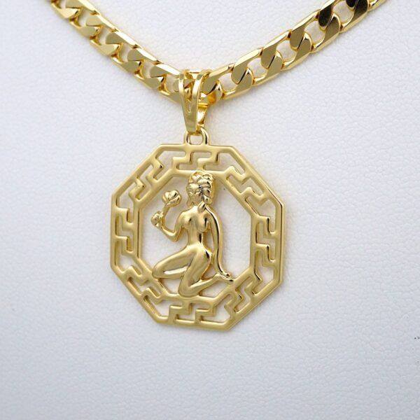 Cadenas & Colgantes/ Chain Men/Pendants/  14K Real Color/  Plain/  6mm x60cm/  Zodiac Sign// SET414 - Image 2