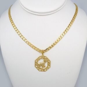 Cadenas & Colgantes/ Chain Men/Pendants/  14K Real Color/  Plain/  6mm x60cm/  Zodiac Sign// SET418