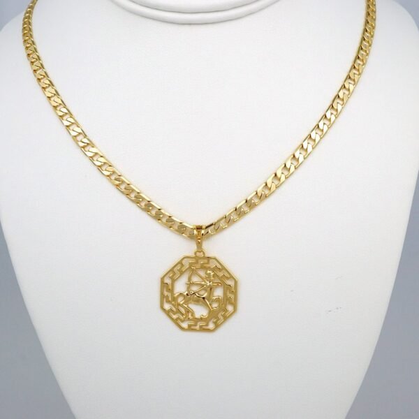Cadenas & Colgantes/ Chain Men/Pendants/  14K Real Color/  Plain/  6mm x60cm/  Zodiac Sign// SET419