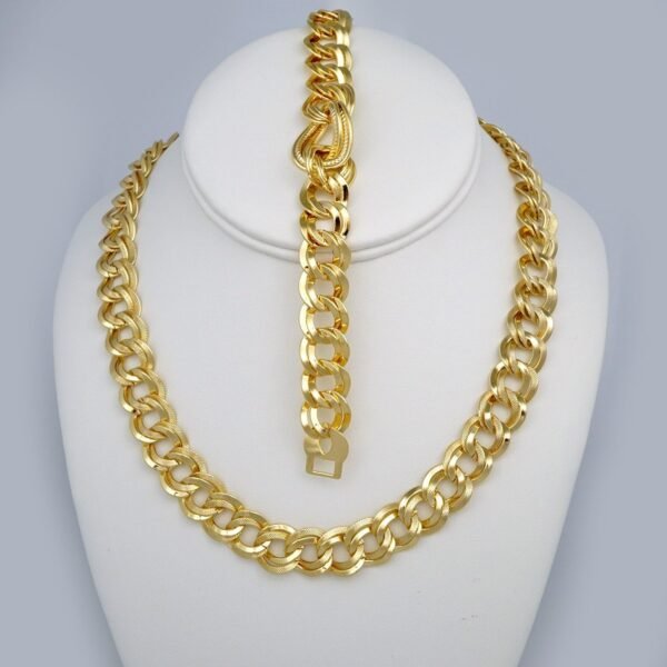 Gargantilla & Pulsera / Choker W/ Bracelet/  14K Real Color/  Plain/ 45cm// SET420
