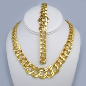Gargantilla & Pulsera / Choker W/ Bracelet/ 14K Real Color/ Plain/ 45cm// SET421
