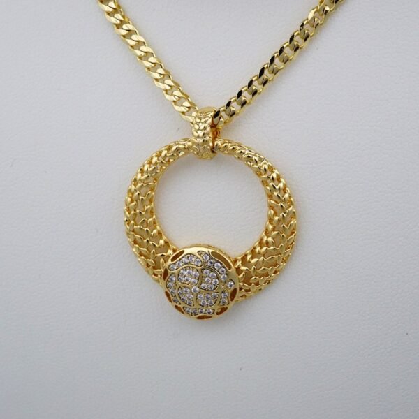 Cadenas & Colgantes & Aretes / Chain W & Pendants & Earrings/  14K Real Color/  Zircon Stone/ 3mm x 45 cm//SET427 - Image 3