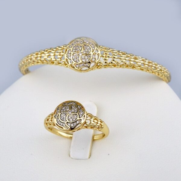 Cadenas & Colgantes & Aretes / Chain W & Pendants & Earrings/  14K Real Color/  Zircon Stone/ 3mm x 45 cm//SET427 - Image 4