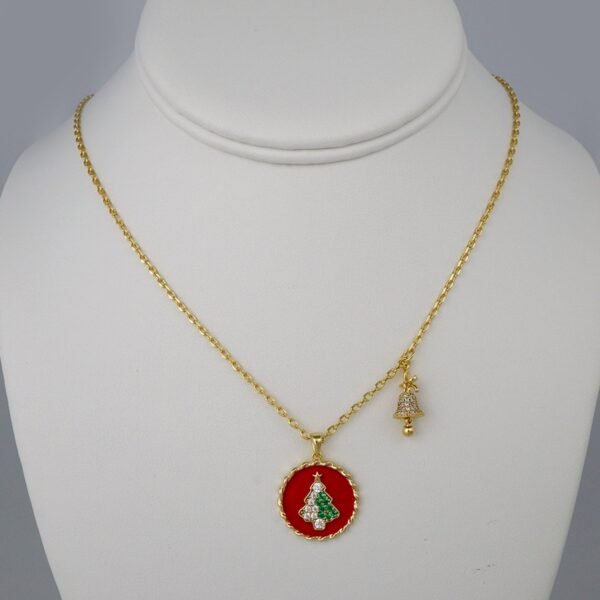 Cadenas &  Earrings/ Chain W/Pendants /14K Real Color/Zircon Stone/ 45cm// SET428