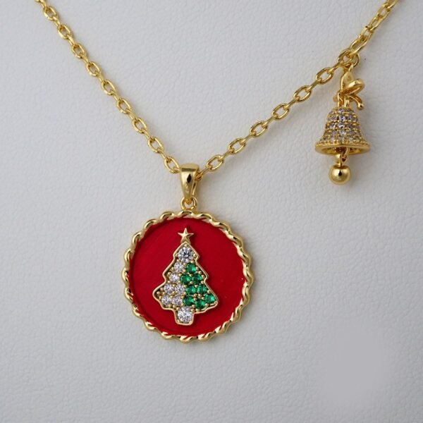 Cadenas &  Earrings/ Chain W/Pendants /14K Real Color/Zircon Stone/ 45cm// SET428 - Image 3