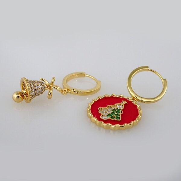 Cadenas &  Earrings/ Chain W/Pendants /14K Real Color/Zircon Stone/ 45cm// SET428 - Image 2