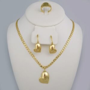Cadenas & Colgantes & Earrings/ Rings/ Chain W/Pendants /14K Real Color/Plain/ 4mmx45cm// SET430