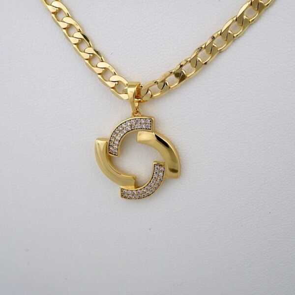 Cadenas & Colgantes & Earrings & Rings/ Chain W/Pendants /14K Real Color/Zircon Stone/ 3mm x45cm// SET431 - Image 2