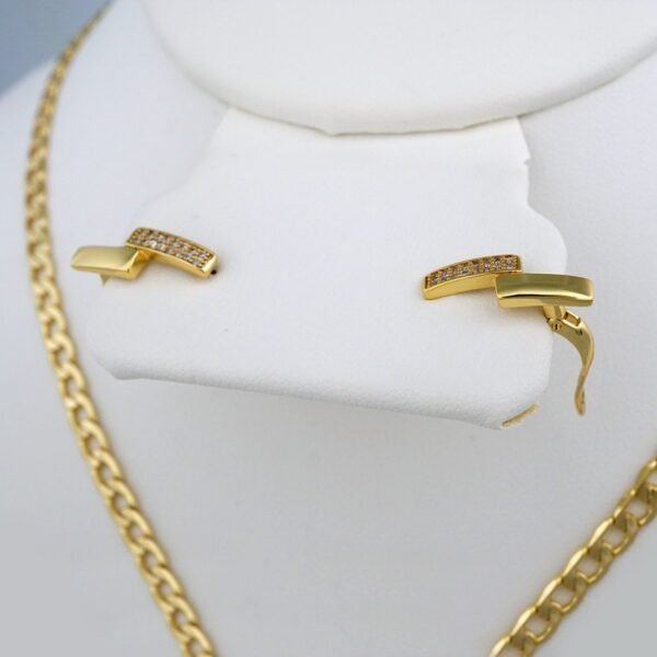 Cadenas & Colgantes & Earrings & Rings/ Chain W/Pendants /14K Real Color/Zircon Stone/ 3mm x45cm// SET431 - Image 3