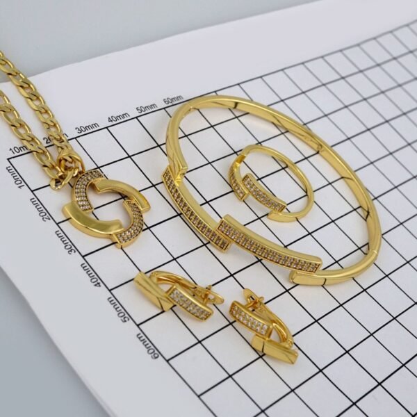 Cadenas & Colgantes & Earrings & Rings/ Chain W/Pendants /14K Real Color/Zircon Stone/ 3mm x45cm// SET431 - Image 6