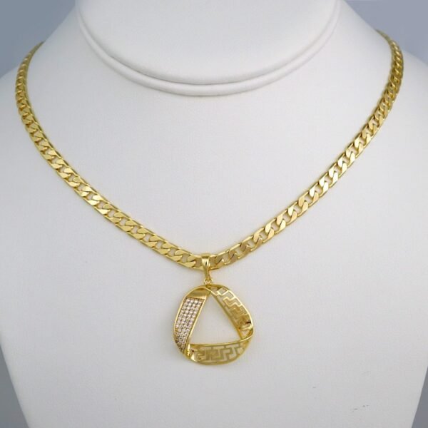 Cadenas & Colgantes & Earrings/ Chain W/Pendants /14K Real Color/Zircon Stone/ 6mmx45cm// SET442 - Image 2