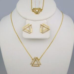Cadenas & Colgantes & Earrings/ Pulso/ Chain W/Pendants /14K Real Color/Zircon Stone// SET471