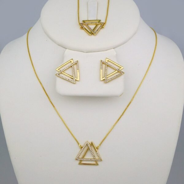 Cadenas & Colgantes & Earrings/ Pulso/ Chain W/Pendants /14K Real Color/Zircon Stone// SET471