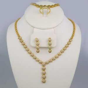 Cadenas & Colgantes & Earrings/ Rings/Bracelets/ Chain W/Pendants /14K Real Color/Zircon Stone/ 45cm// SET473