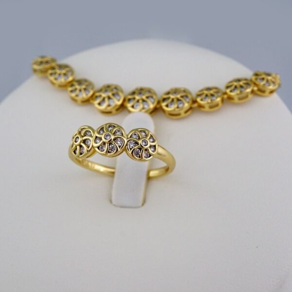 Cadenas & Colgantes & Earrings/ Rings/Bracelets/ Chain W/Pendants /14K Real Color/Zircon Stone/ 45cm// SET473 - Image 2