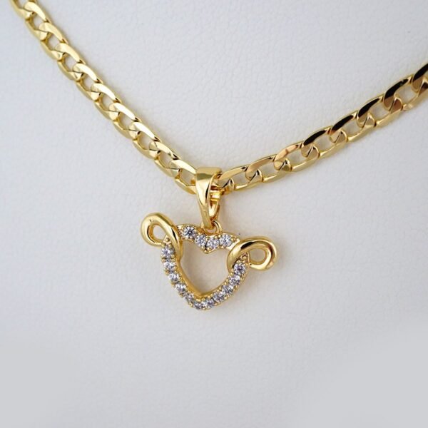Cadenas & Colgantes & Earrings/ Chain W/Pendants /14K Real Color/Zircon Stone// SET459 - Image 3