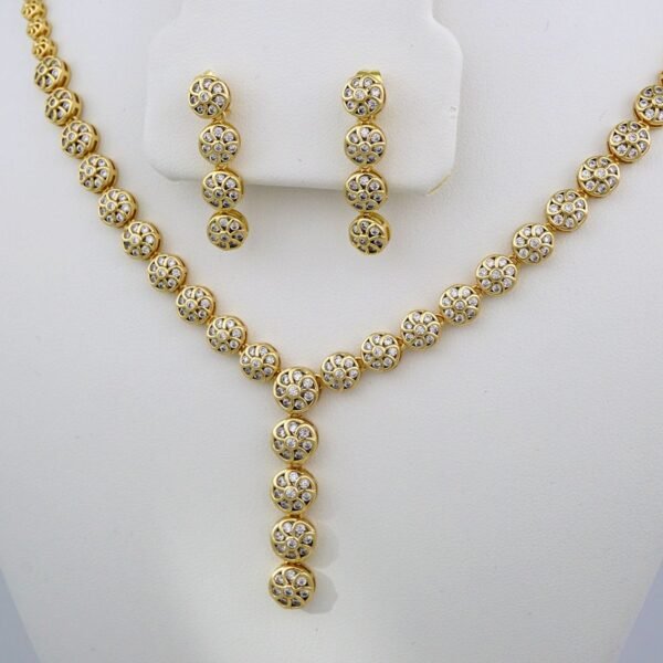 Cadenas & Colgantes & Earrings/ Rings/Bracelets/ Chain W/Pendants /14K Real Color/Zircon Stone/ 45cm// SET473 - Image 3