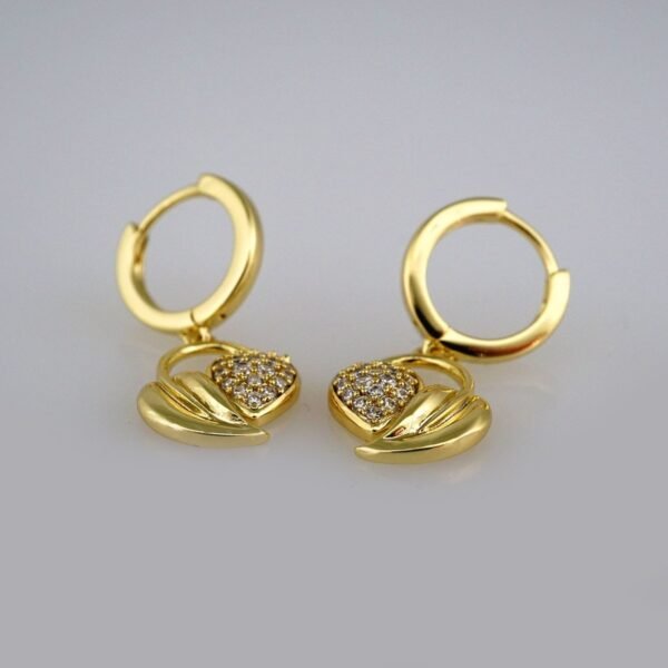 Cadenas & Colgantes & Earrings/ Chain W/Pendants /14K Real Color/Zircon Stone/ 3mmx45cm// SET460 - Image 3
