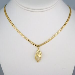 Cadenas & Colgantes & Earrings/ Chain W/Pendants / 14K Real Color/ Zircon Stone/  3mmx45cm// SET461
