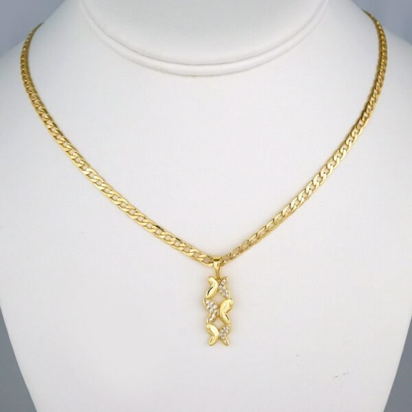 Cadenas & Colgantes & Earrings/ Chain W/Pendants / 14K Real Color/ Zircon Stone/  3mmx45cm// SET463