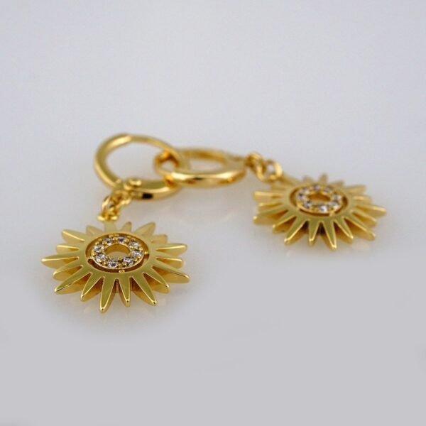 Cadenas & Colgantes & Earrings/Chain W/Pendants / 14K Real Color/ Zircon Stone/ 4mmx45cm// SET468 - Image 2
