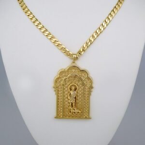 Cadenas & Colgantes/ Chain Men/Pendants/  14K Real Color/  Plain/  6mm x60cm/  San Lazaro// SET486