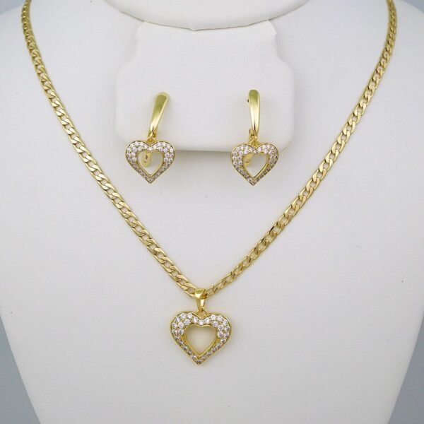 Cadenas & Colgantes & Earrings/ Chain W/Pendants /14K Real Color/Zircon Stone/ 3mmx45cm// SET496