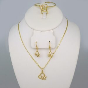 Cadenas & Colgantes & Earrings/ Rings/ Chain /Pendants / 14K Real Color/ Zircon Stone/ Set de Niña// SET508