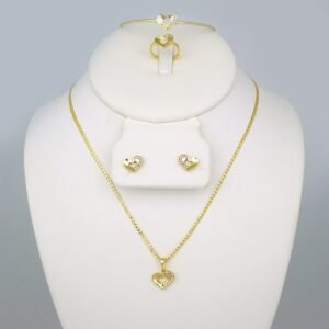 Cadenas & Colgantes & Earrings/ Rings/ Chain /Pendants /  14K Real Color/  Zircon Stone/  Set de Niña// SET509