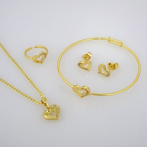 Cadenas & Colgantes & Earrings/ Rings/ Chain /Pendants /  14K Real Color/  Zircon Stone/  Set de Niña// SET509 - Image 5