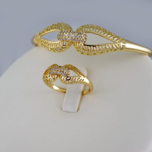 Cadenas & Colgantes & Earrings/ Rings/Bracelets/ Chain W/Pendants /14K Real Color/Zircon Stone// SET511 - Image 2