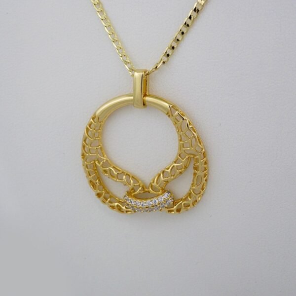 Cadenas & Colgantes & Earrings/ Rings/Bracelets/ Chain W/Pendants /14K Real Color/Zircon Stone// SET511 - Image 4