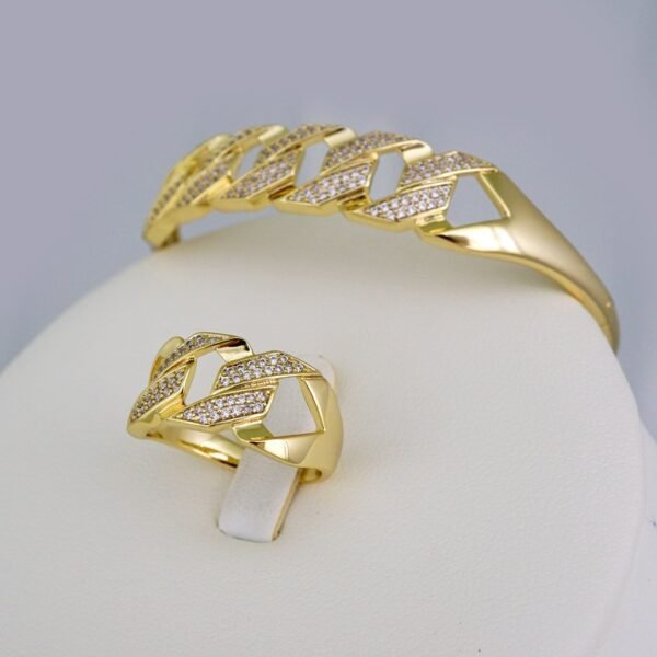 Cadenas & Colgantes & Earrings/ Rings/Bracelets/ Chain W/Pendants /14K Real Color/Zircon Stone// SET512 - Image 2