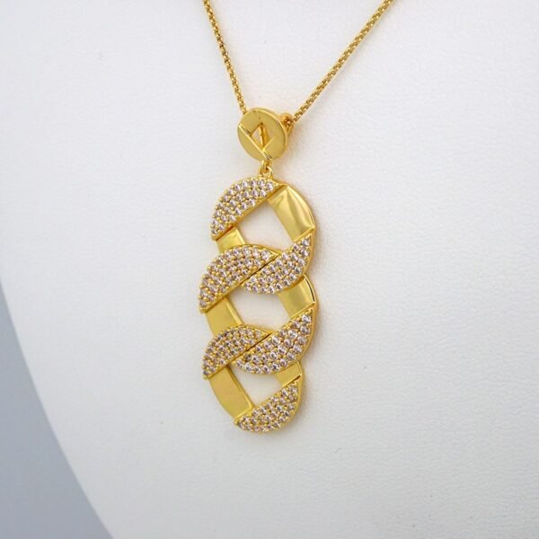Cadenas & Colgantes & Earrings/ Chain W/Pendants /14K Real Color/Zircon Stone/ 2mmx45cm// SET513 - Image 3