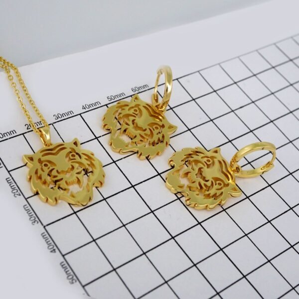 Cadenas & Colgantes & Earrings/ Chain W/Pendants / 14K Real Color/ Plain/  2mmx45cm/ Tigre// SET514 - Image 5