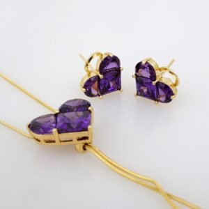 Cadenas & Colgantes & Earrings/ Chain W/Pendants /14K Real Color/Zircon Stone// SET517