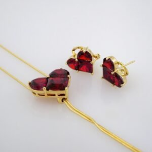 Cadenas & Colgantes & Earrings/ Chain W/Pendants / 14K Real Color/ Zircon Stone// SET518